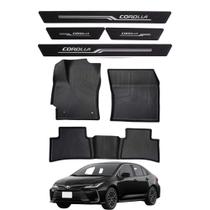 COMP Kit Tapete Bandeja Corolla Sedan 2020 a 2026 + Soleira Preta 4 Portas Corolla 2006 em Diante