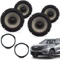 COMP Kit Upgrade 4 Alto Falantes Coaxial Audiophonic 650-V2 GWM HAVAL H6 + Aros Adaptadores Binde