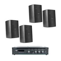 COMP Som Ambiente Para Super Mercado de Bairro Mercadinho Adega até 100m² Amplificador + 2 Pares de Caixa de Som Frahm