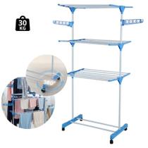 Compacto Roupas Dobrável Retrátil Aço Varal 3 Andares Seca Fácil Compacto Roupas Dobrável Retrátil Aço Varal 3 Andares Seca Fácil