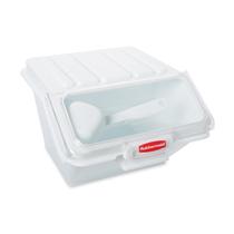 Compartimento de ingredientes alimentares Rubbermaid, 40 xícaras com colher branca Compartimento de ingredientes alimentares Rubbermaid, 40 xícaras com colher branca
