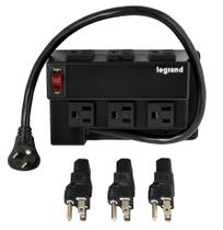Compartimento de mídia Power Strip Legrand OnQ de meia largura preto