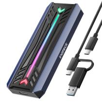 Compartimento SSD Inateck M.2 NVMe SATA com RGB USB 3.2 Gen 2