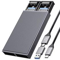 Compartimento SSD ORICO Dual M.2 NVMe SATA USB-C 2x4 TB Compartimento SSD ORICO Dual M.2 NVMe SATA USB-C 2x4 TB
