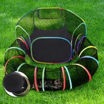 Compartimentos externos para gatos Love's Cabin Rainbow com barraca e túnel