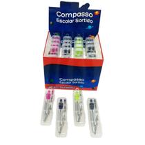 Compasso Escolar 4 Cores Caixa com 24