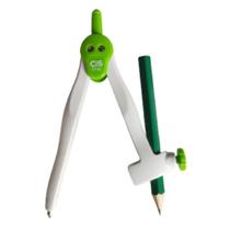 Compasso Escolar Plástico Com Lápis Verde 1710 Cis