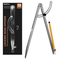 Compasso para marcenaria Nicpro 30 pol. com asa travável e suporte para lápis Compasso para marcenaria Nicpro 30 pol. com asa travável e suporte para lápis