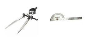 Compasso Reto 12 Pol + Transferidor D Grau 180º C/ Régua Eda