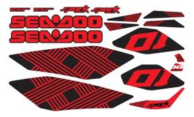 Compatível Adesivo Jet Ski Sea-Doo Spark Trixx Vermelho Compatível Adesivo Jet Ski Sea-Doo Spark Trixx Vermelho