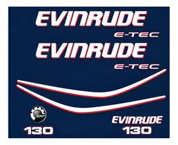 Compatível Adesivo Motor Evinrude 130 E-TEC Capô Azul