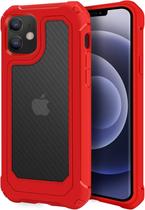 Compatível com a capa para iPhone 12, 4 cantos à prova de choque e capa fina fosca anti-impressão digital para iPhone 12 Pro de 6,1 polegadas (2020) - vermelha