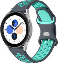 Compatível com pulseira de relógio Samsung Active 2 40 mm 44 mm, 20 mm pulseira de substituição de silicone para relógio Galaxy Active 2/relógio Galaxy 3 41 mm/relógio Galaxy 42 mm/Gear S2 clássico/feminino masculino, cinza/verde-azulado grande