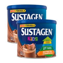 Complemento Alimentar Sustagen Kids Chocolate Lata 380g Kit com duas unidades