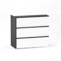 Complemento Balcao de Atendimento P25 Pandin 125 CM Grafito e Branco Complemento Balcao de Atendimento P25 Pandin 125 CM Grafito e Branco