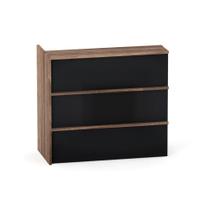 Complemento Balcao de Atendimento P25 Pandin 125 CM Walnut e Preto Complemento Balcao de Atendimento P25 Pandin 125 CM Walnut e Preto