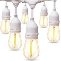 Complemento de luzes de corda LED para exteriores de 29 m, regulável, branco vintage Complemento de luzes de corda LED para exteriores de 29 m, regulável, branco vintage