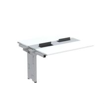 Complemento de Mesa Plataforma para Coworking para 2 Péssoas 120x120 120cm Industrial Branco e Cinza