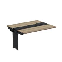 Complemento de Mesa Plataforma para Coworking para 2 Pessoas 140x120 140cm Industrial Noce Naturalle e Preto Marrom/Marromle
