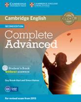 Complete advanced sb without answers with cd-rom - 2nd - CAMBRIDGE UNIVERSITY