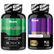 Complexo B 120 Caps + Triptofano 120 Caps Growth Supplements