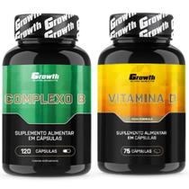 Complexo B 120 Caps + Vitamina D 75 Caps Growth Supplements Complexo B 120 Caps + Vitamina D 75 Caps Growth Supplements