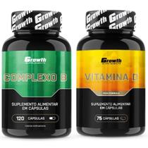 Complexo B 120 Caps + Vitamina D 75 Caps Growth Supplements