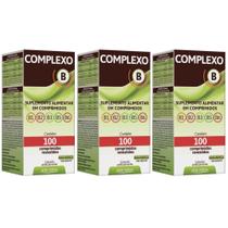 Complexo B 3x100 Comprimidos Vitaminas B1 B2 B3 B5 B6 - Arte Nativa