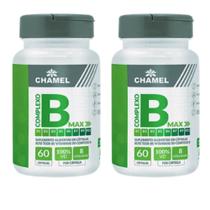 Complexo B Max (Vitaminas B1, B2, B3, B5, B6, B7, B9 e B12) - 2 frascos com 60 cápsulas Chamel