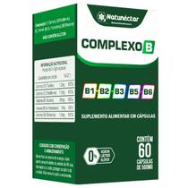 Complexo B Suplemento Alimentar 100% Pura Natural Vitaminas B1 B2 B3 B5 B6 Natunectar 60 Capsulas - Natunéctar