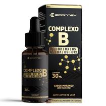 Complexo B Vegano Sublingual Concentrado Sem Açúcar Sabor Morango 30ml Ecomev