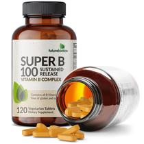 Complexo de Vitamina B Futurebiotics Super B 100 Liberação Sustentada 120 Comprimidos