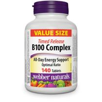 Complexo de Vitamina B100 140 Comprimidos Webber Naturals Complexo de Vitamina B100 140 Comprimidos Webber Naturals