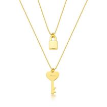 Composé colar cadeado e colar chave love