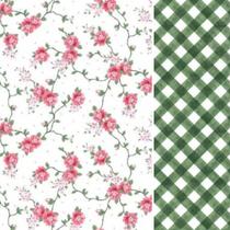 Composê Tecido Tricoline Siena Rosa/Verde cor 04 x Xadrez Carrara Verde cor 04 Composê Tecido Tricoline Siena Rosa/Verde cor 04 x Xadrez Carrara Verde cor 04
