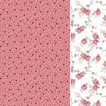 Composê Tecido Tricoline Siena Rose cor 03 x Poá Livorno Rose cor 03