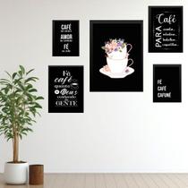 Composição 5 Quadros Café Com Fé Composição 5 Quadros Café Com Fé
