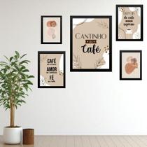 Composição 5 Quadros Cantinho Do Café Abstrato Composição 5 Quadros Cantinho Do Café Abstrato