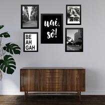 Composição 5 Quadros Cidade De Belo Horizonte - Com Vidro Composição 5 Quadros Cidade De Belo Horizonte - Com Vidro