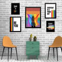 Composição 5 Quadros Lgbt - Bandeira Composição 5 Quadros Lgbt - Bandeira