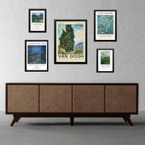 Composição 5 Quadros Van Gogh - uis E Verdes - Com Vidro Composição 5 Quadros Van Gogh - uis E Verdes - Com Vidro