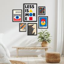 Composição 6 Quadros Bahaus - Less Is More - com vidro Composição 6 Quadros Bahaus - Less Is More - com vidro