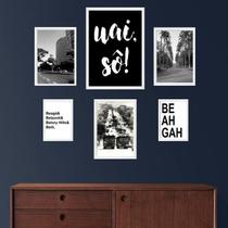 Composição 6 Quadros Cidade De Belo Horizonte - Com Vidro