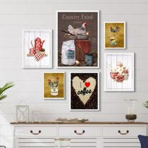 Composição 6 Quadros Decorativos Cozinha De Fenda