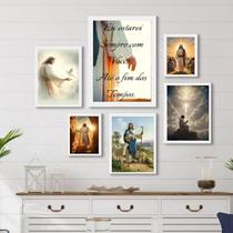 Composição 6 Quadros Decorativos Jesus Cristo