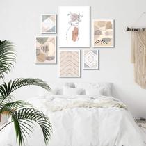 Composição 6 Quadros Minimalistas Quarto - Bege Composição 6 Quadros Minimalistas Quarto - Bege