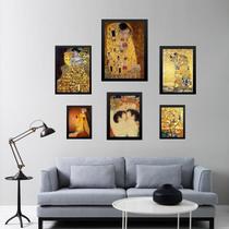 Composição 6 Quadros Obras De Gustav Klimt