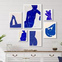 Composição 6 Quadros Quarto Nú Artísticos Azuis Composição 6 Quadros Quarto Nú Artísticos Azuis