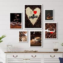 Composição 6 Quadros Rústicos Café- Love Coffee Composição 6 Quadros Rústicos Café- Love Coffee