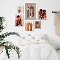 Composição 6 Quadros Viva a Diversidade Racial - com vidro Composição 6 Quadros Viva a Diversidade Racial - com vidro